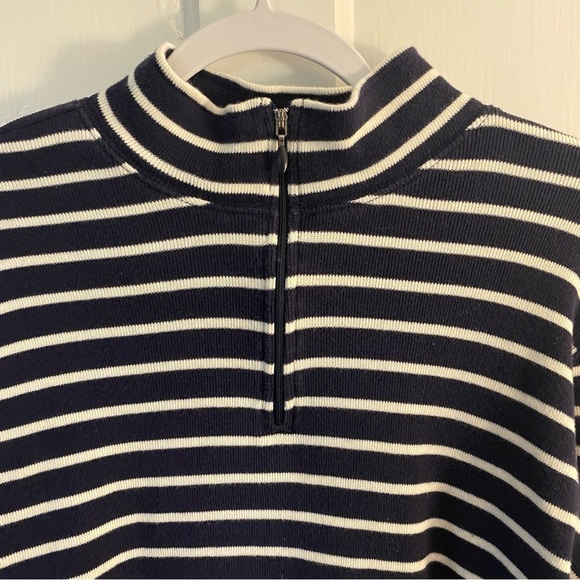 L.L. Bean Striped Quarter Zip - Picture 4 of 6